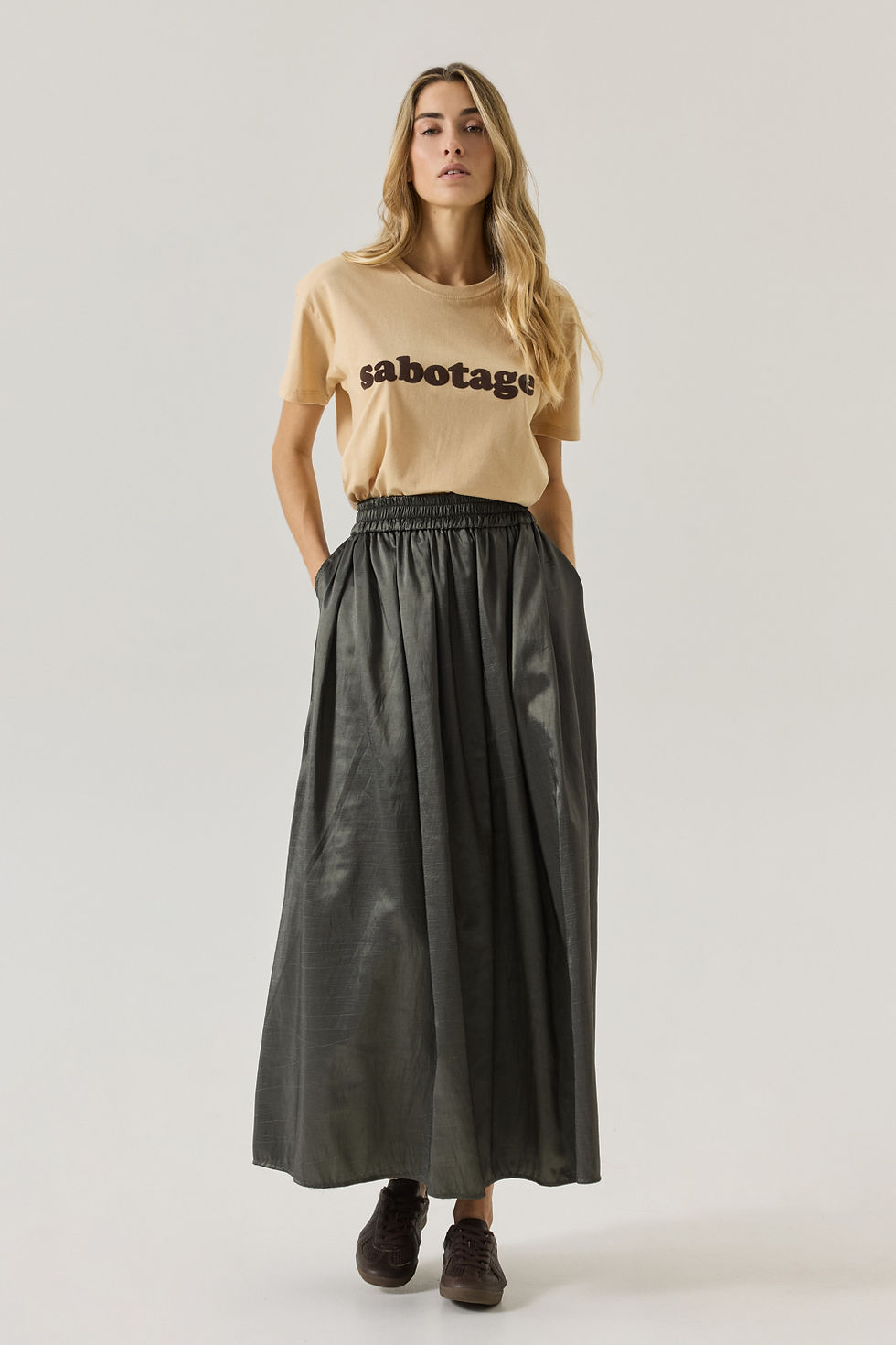 Thumbnail: AMELIE KHAKI SKIRT