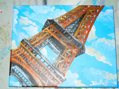 Looking up at the Eiffel Tower