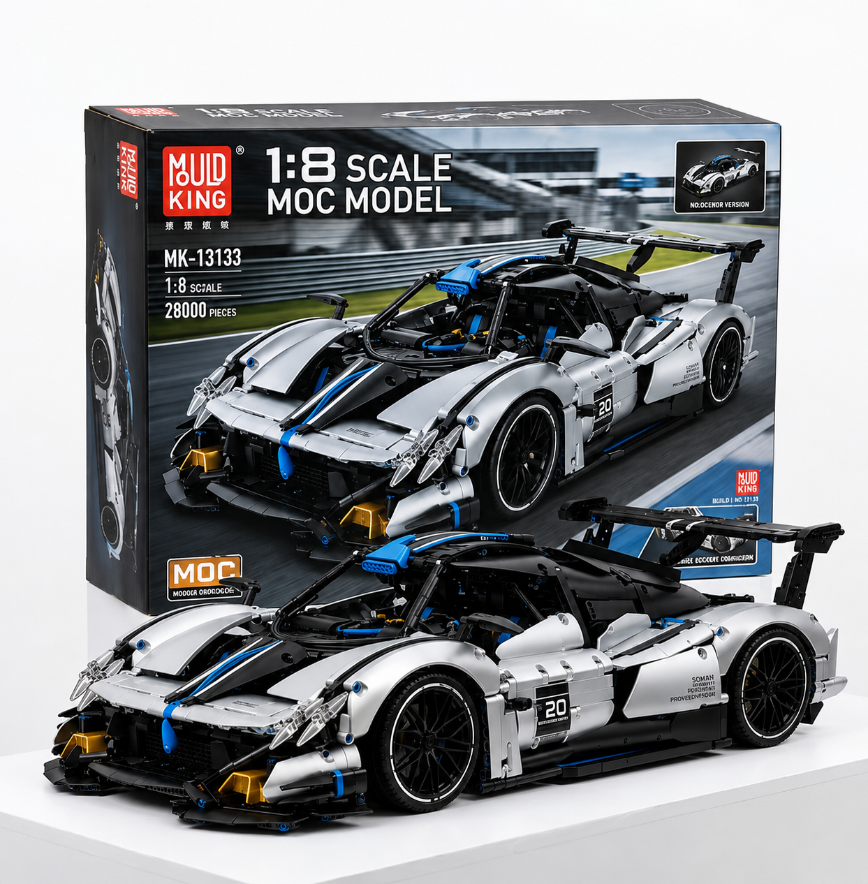 Supercarro de Blocos 1:8 Premium — Modelo Colecionável de Luxo