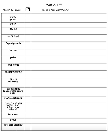 Musical trees worksheet preview