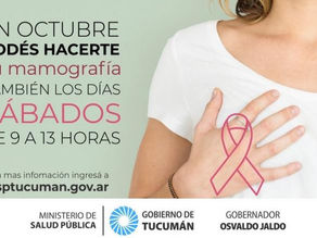 Todos los sábados de octubre realizarán mamografías en los hospitales