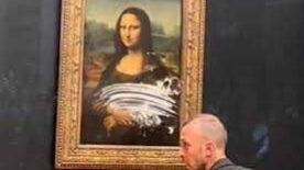 Atacaron el cuadro de La Gioconda en el Louvre: le arrojaron un tortazo