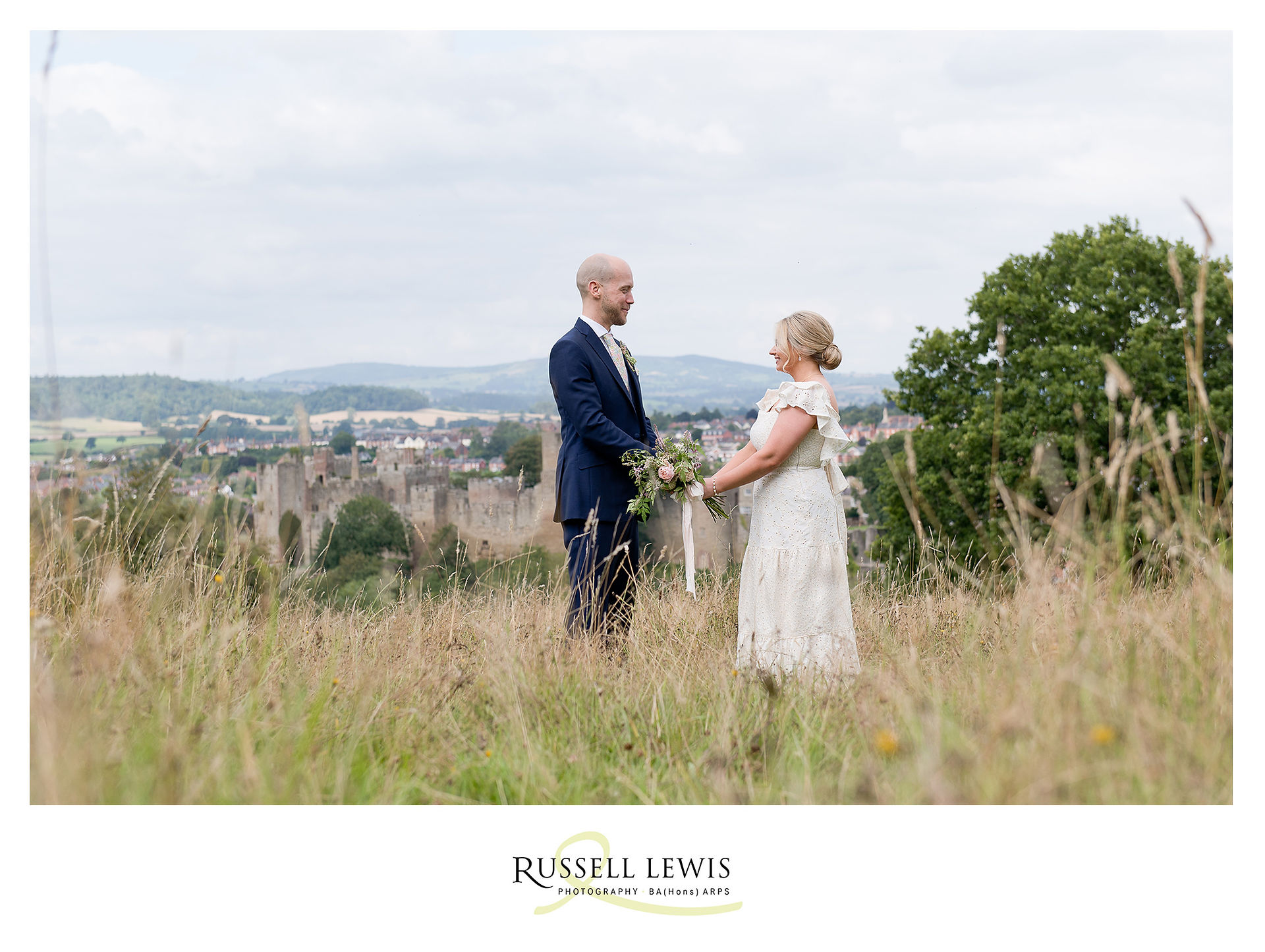 Bride and groom with Ludlow 