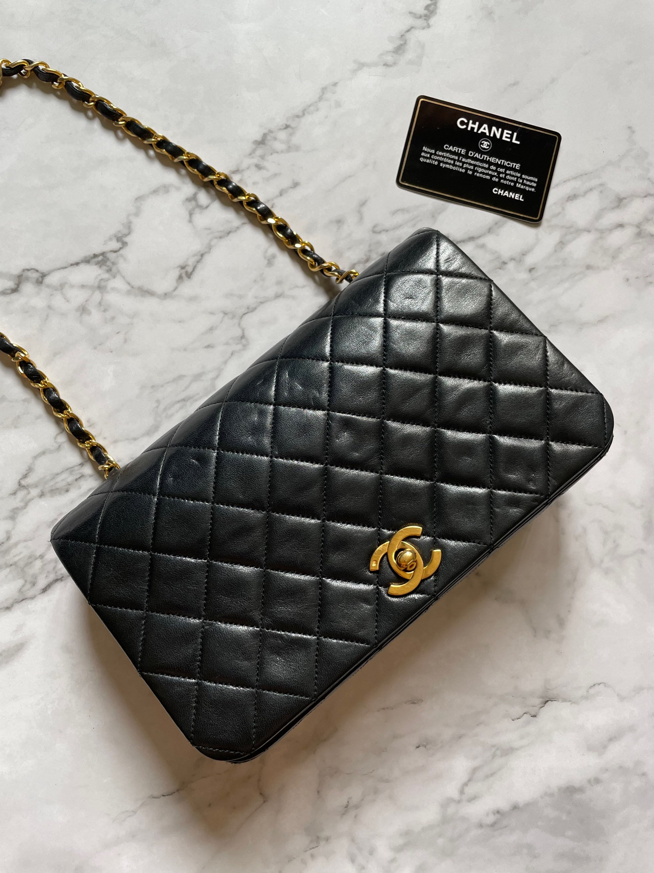 Chanel Small Black Full Flap in 24K GHW 