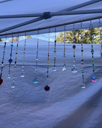 sun catchers, glass beads