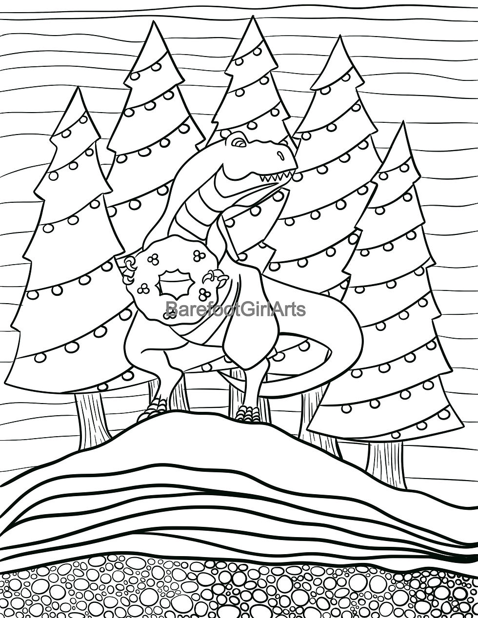 Thumbnail: Holiday Dino Coloring Sheets