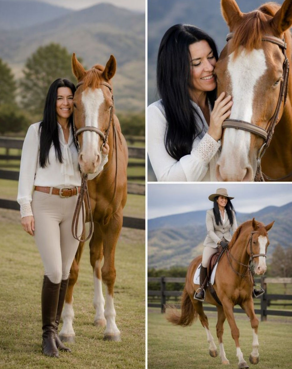 Melanie Mardon with horses at Amanzi Health in the Southern Highlands