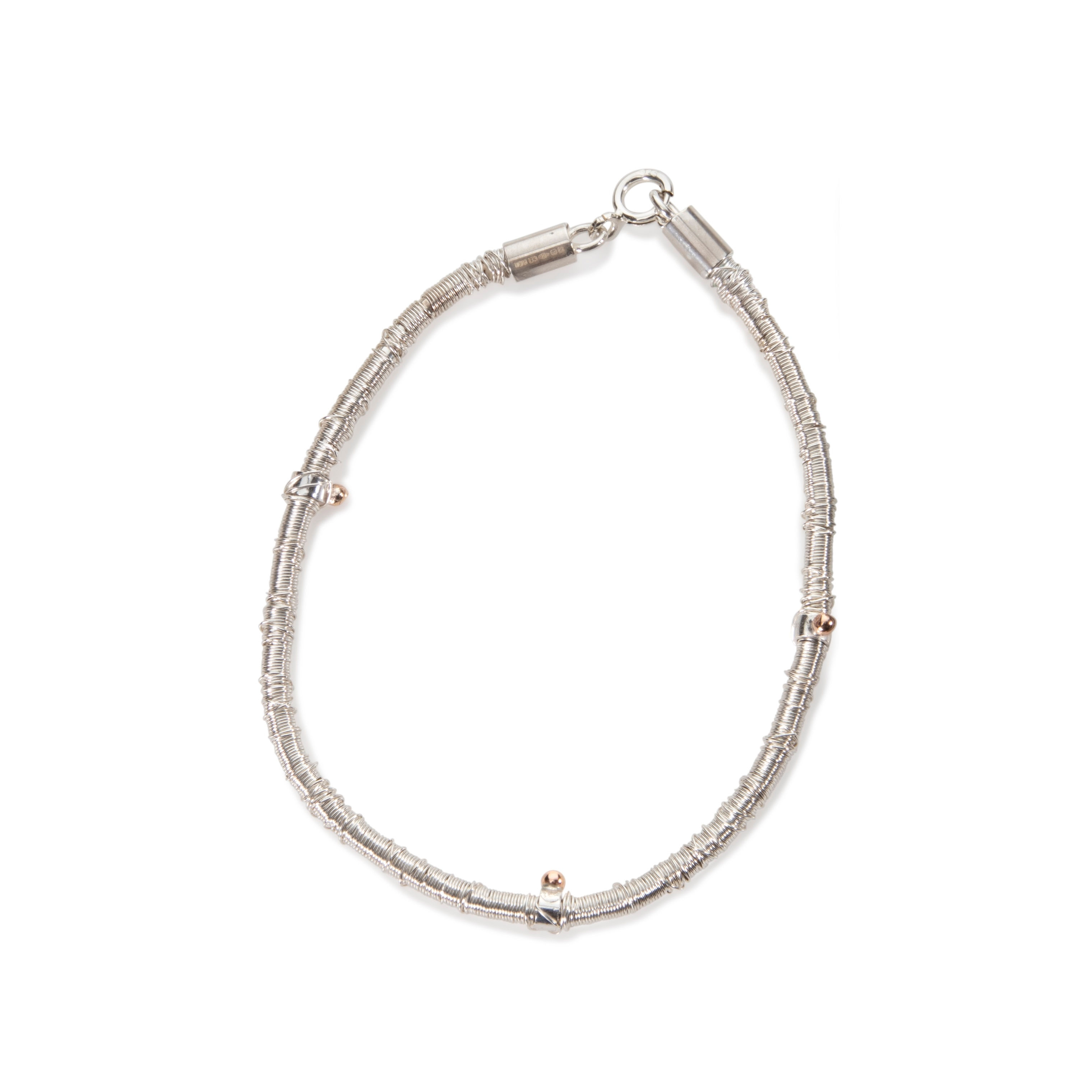 wrap bracelet in silver and gold