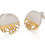 Thumbnail: wide embroidery stud earrings - gold