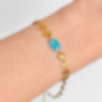Bracelet en acier inoxydable doré et perle turquoise