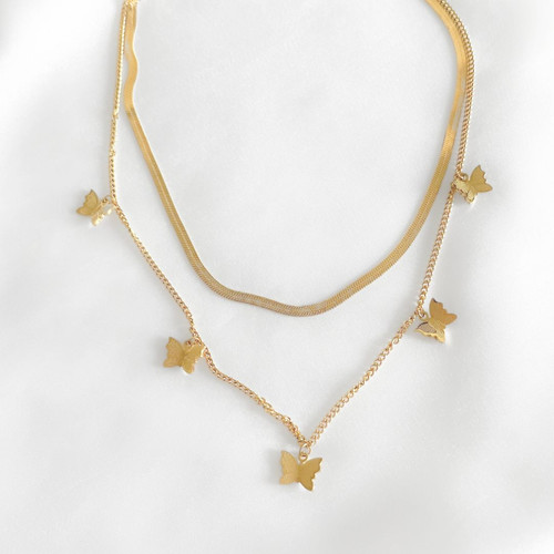 Colliers papillon : pendentif, acier inoxydable Colliers papillon : pendentif, acier inoxydable
