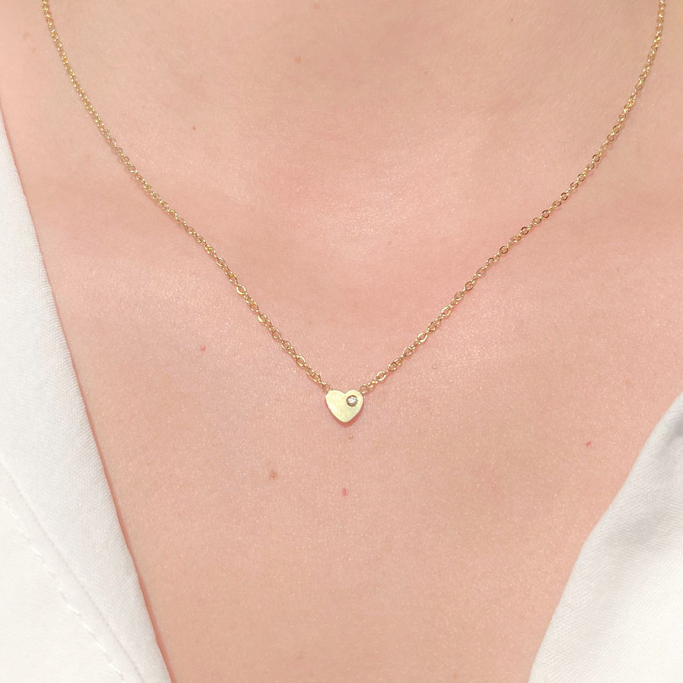 Collier avec pendentif et strass - acier inoxydable main image 1