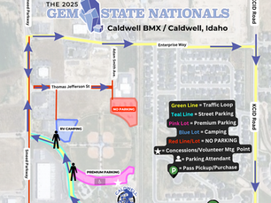 Traffic Flow and Parking Map for Gem State Nationals