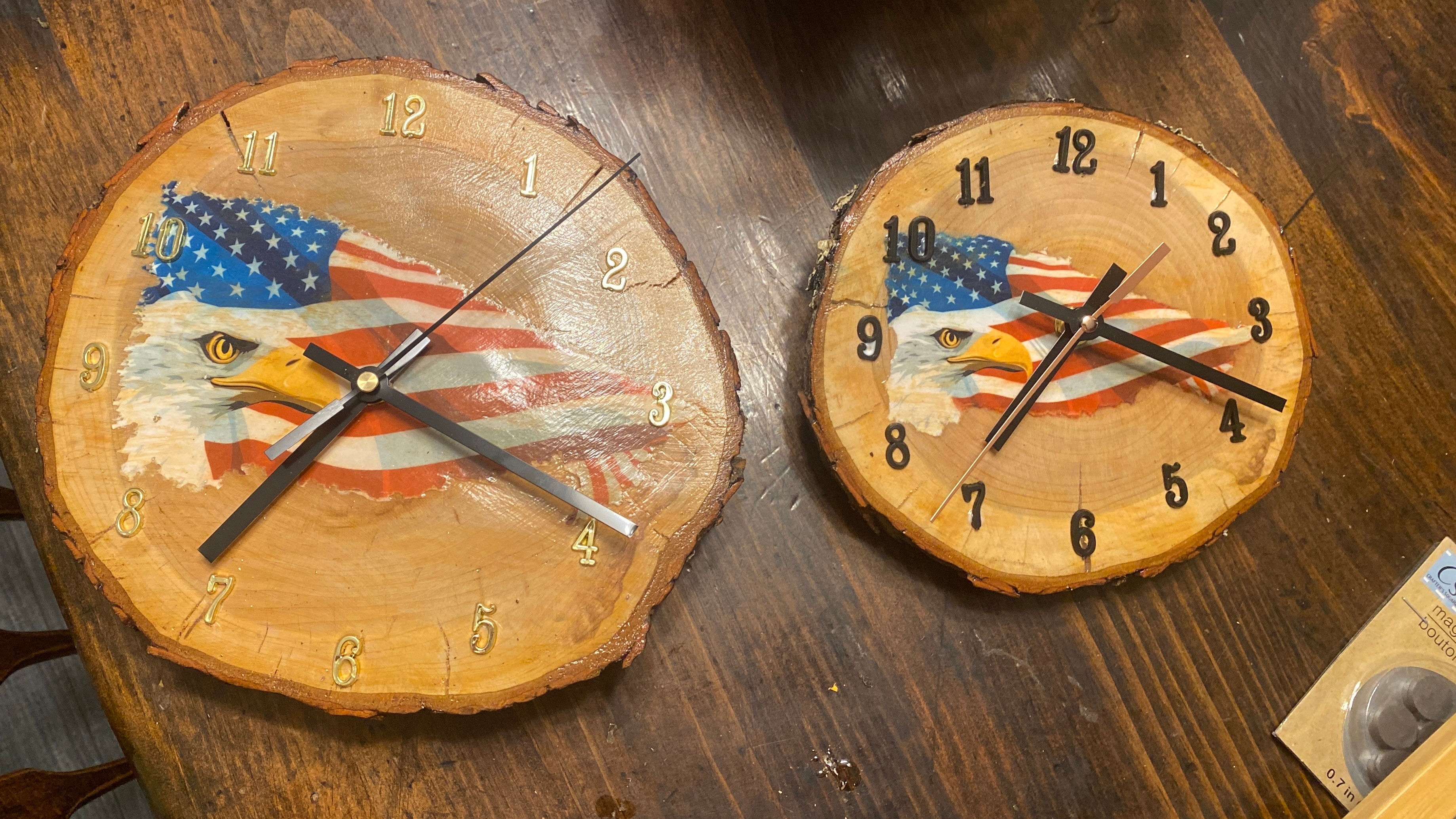 Patriotic clocks 30.00 each