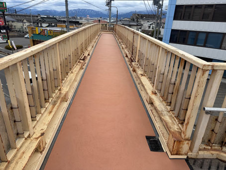 横断歩道橋補修工事が竣工しました