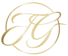 Goldenes TG-Logo in Schreibschrift auf schwarzem Grund