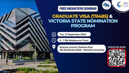 Free Migration Seminar: Graduate Visa (TR485) & Victoria State Nomination Program