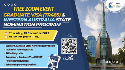 Free Zoom Event: Graduate Visa (TR485) & Western Australia State Nomination Program