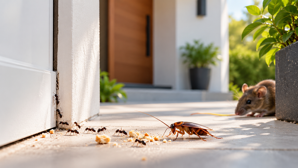 Pests Gathering by the Doorway