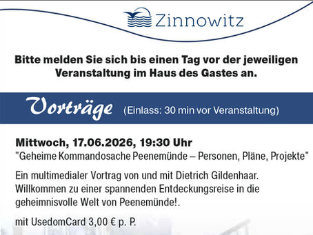 Vortrag über Peenemünde am 17. Juni 2026 in Zinnowitz