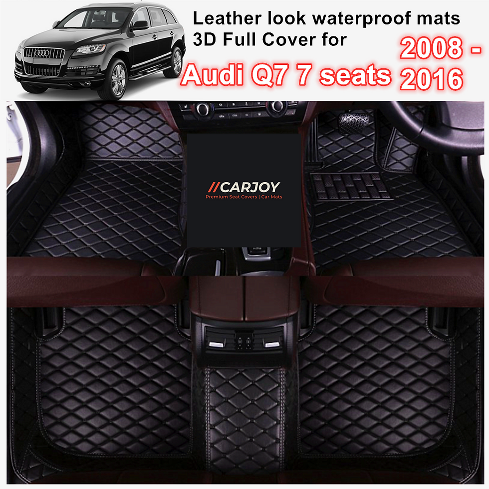 3D Waterproof PU leather Car Floor Mats for Audi Q7 2008 - 2016 all 3 rows