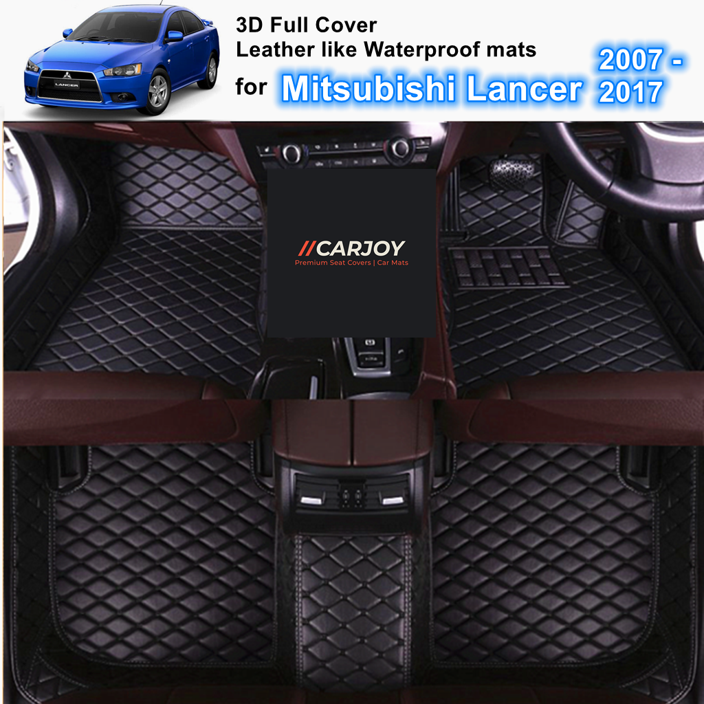 3D Black Customized Waterproof Car Floor Mats for Mitsubishi Lancer 2007 - 2017