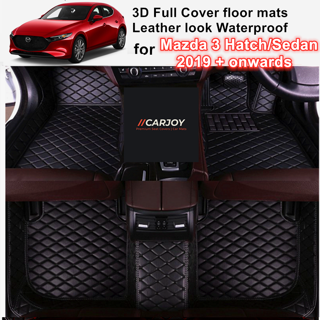 3D Moulded PU leather Waterproof Car Floor Mats for Mazda 3 2019-2023