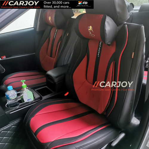 CARJOY®Prestige Handmade Car seat cover Gold Print H7 Maroon carjoy