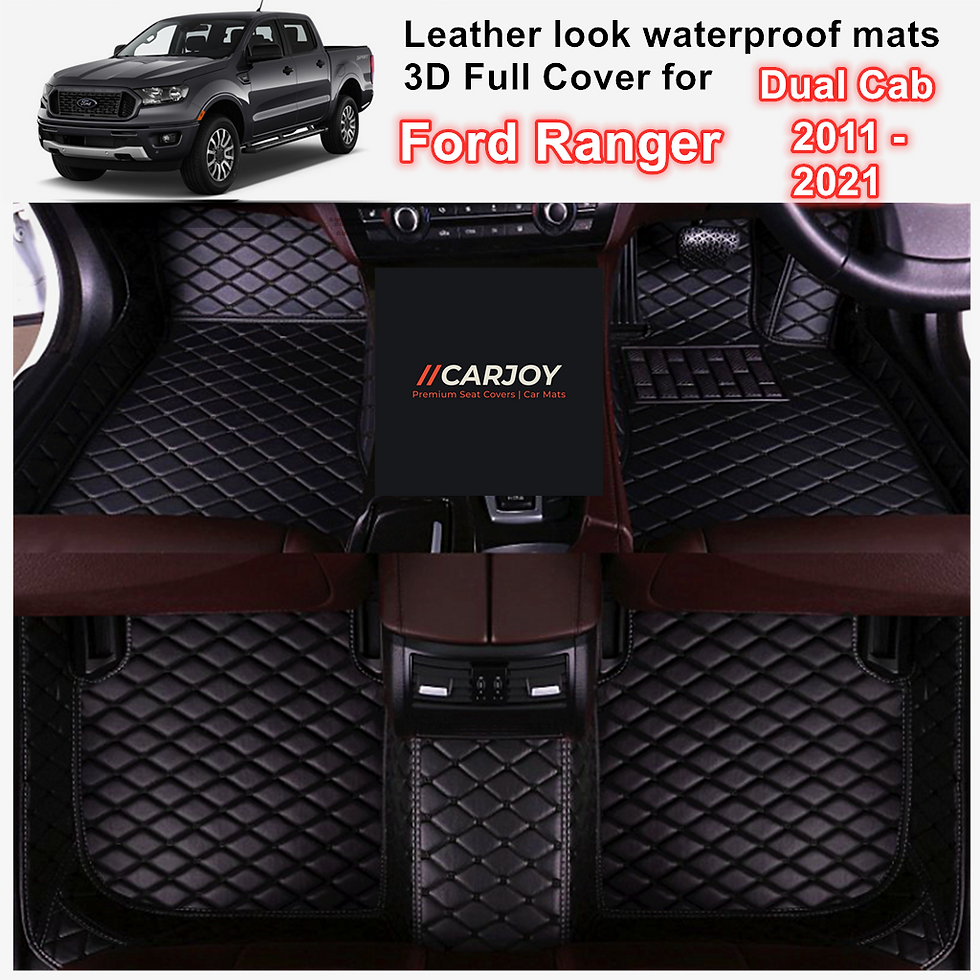 3D Moulded Waterproof Car Floor Mats for Ford Ranger Dual Cab 2011 - 2022 models
