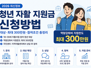 2026 청년 자활 지원금 신청방법과 참여 대상 및 최대 300만원 지원 안내