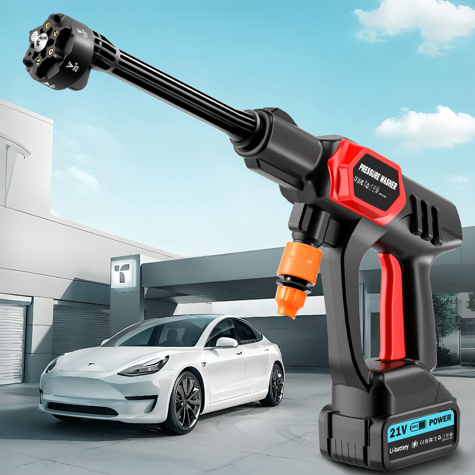 Handheld Car Pressure Washer 12V Electric High Power Water Spray Gun Portable Au
