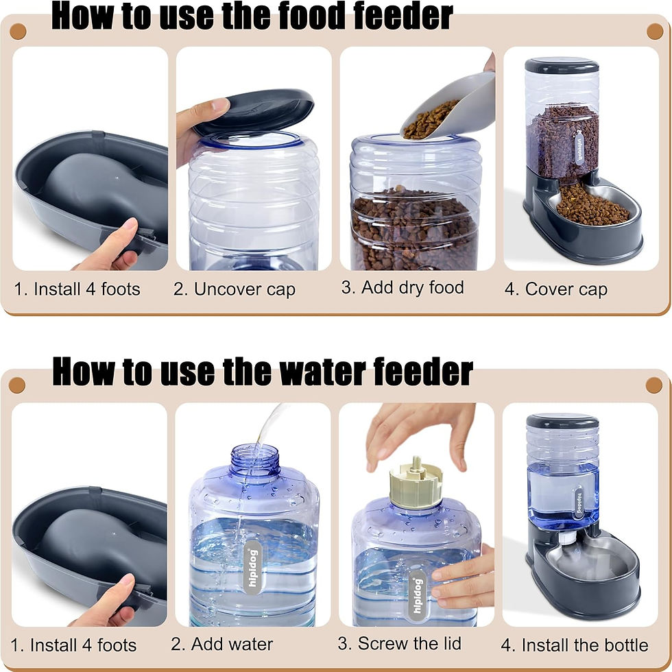 Thumbnail: Automatic Pet Feeder Small&Medium Pets Automatic Food Feeder and Waterer Stainle