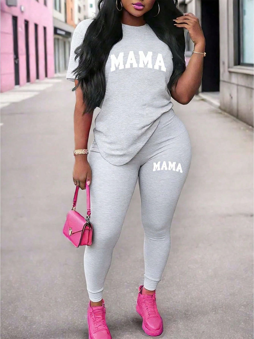 Thumbnail: 2026 Women's New Paris Printed Two-Piece Set, Casual Short-Sleeved Round Neck T-