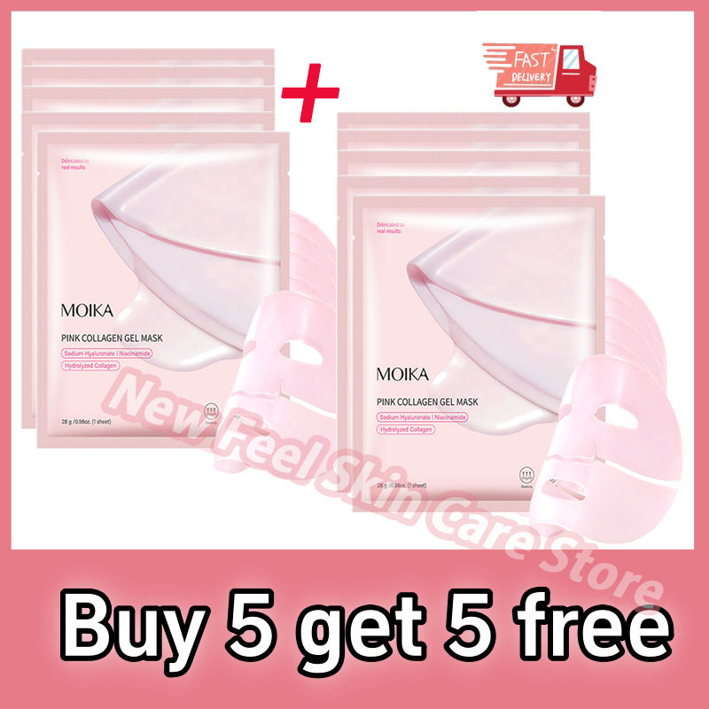 Thumbnail: 1/3/5/10pcs Pink Bio Collagen Face Mask Anti Wrinkle Fade Face Fine Line Lift Fi