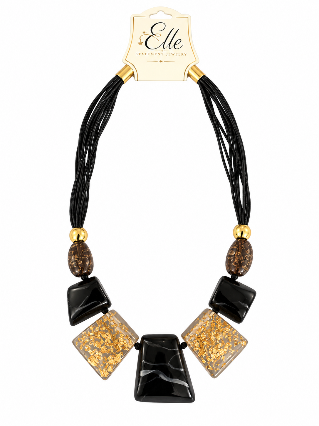 The Gilded Noir Statement Necklace- Teresa