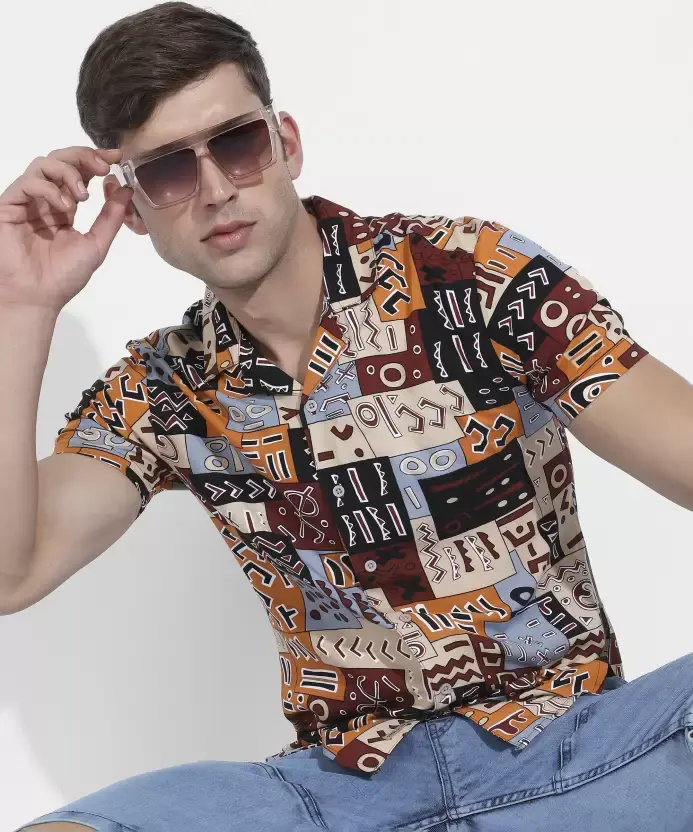 CAMPUS SUTRA Men Regular Fit Printed Spread Collar Casual Shirt