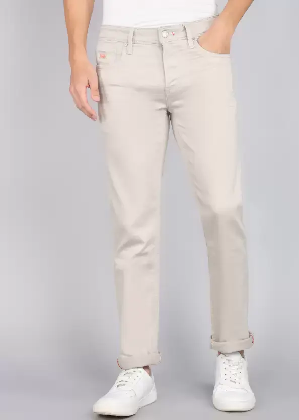 KILLER Men Slim Mid Rise Beige Jeans