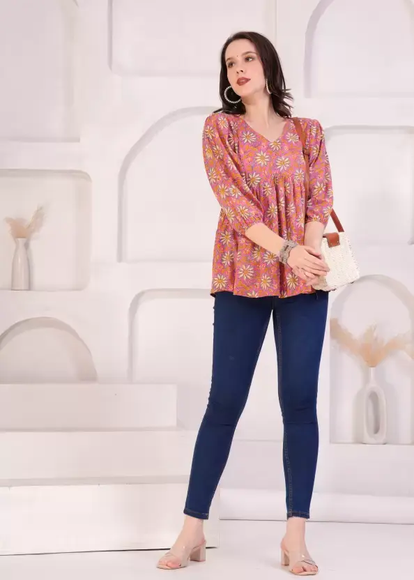 Thumbnail: Cotton Blend Flared Kurta