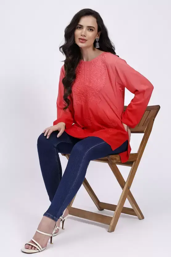 Thumbnail: Cotton Rayon Trail Cut Kurta
