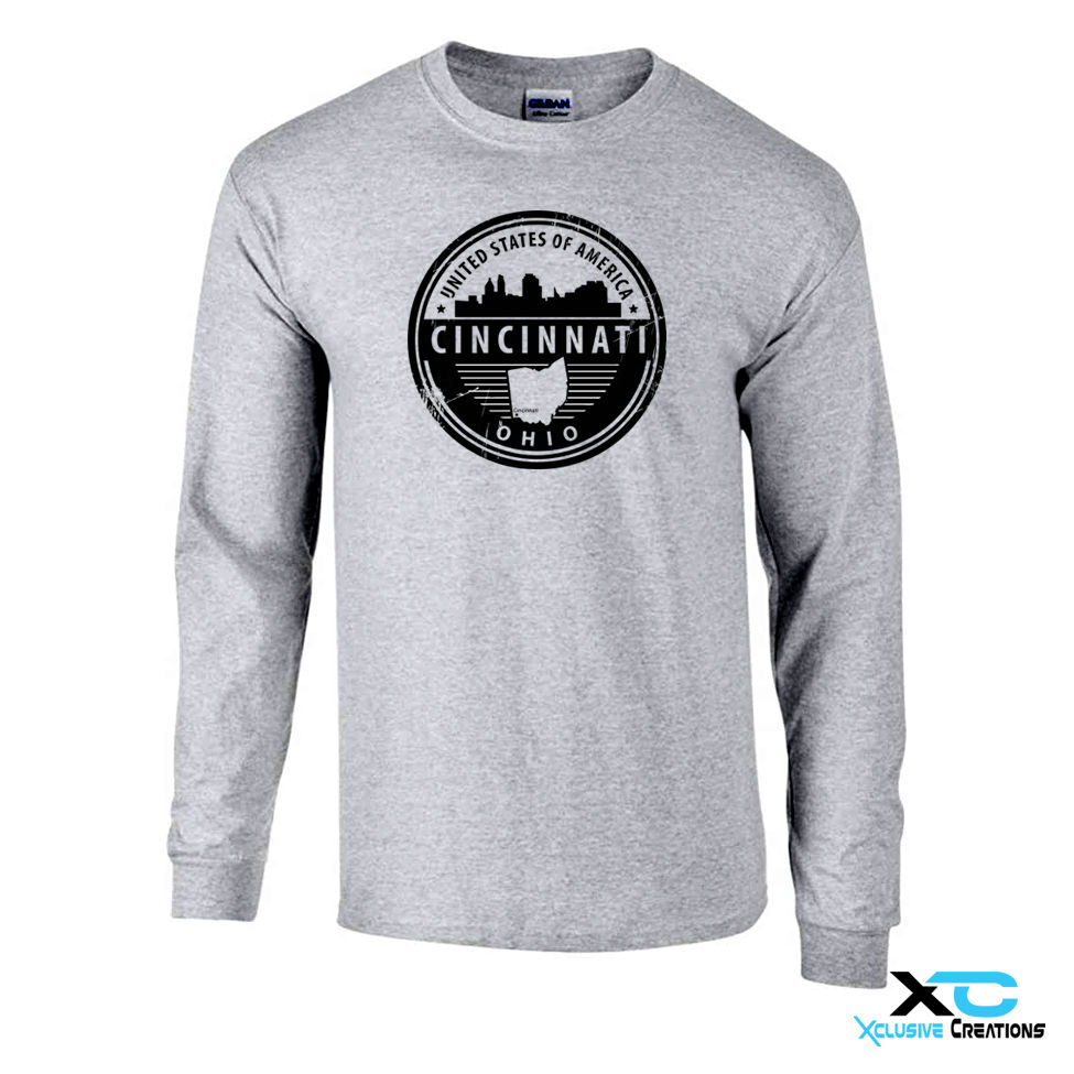 Thumbnail: Cincinnati Distressed Circle with City Skyline