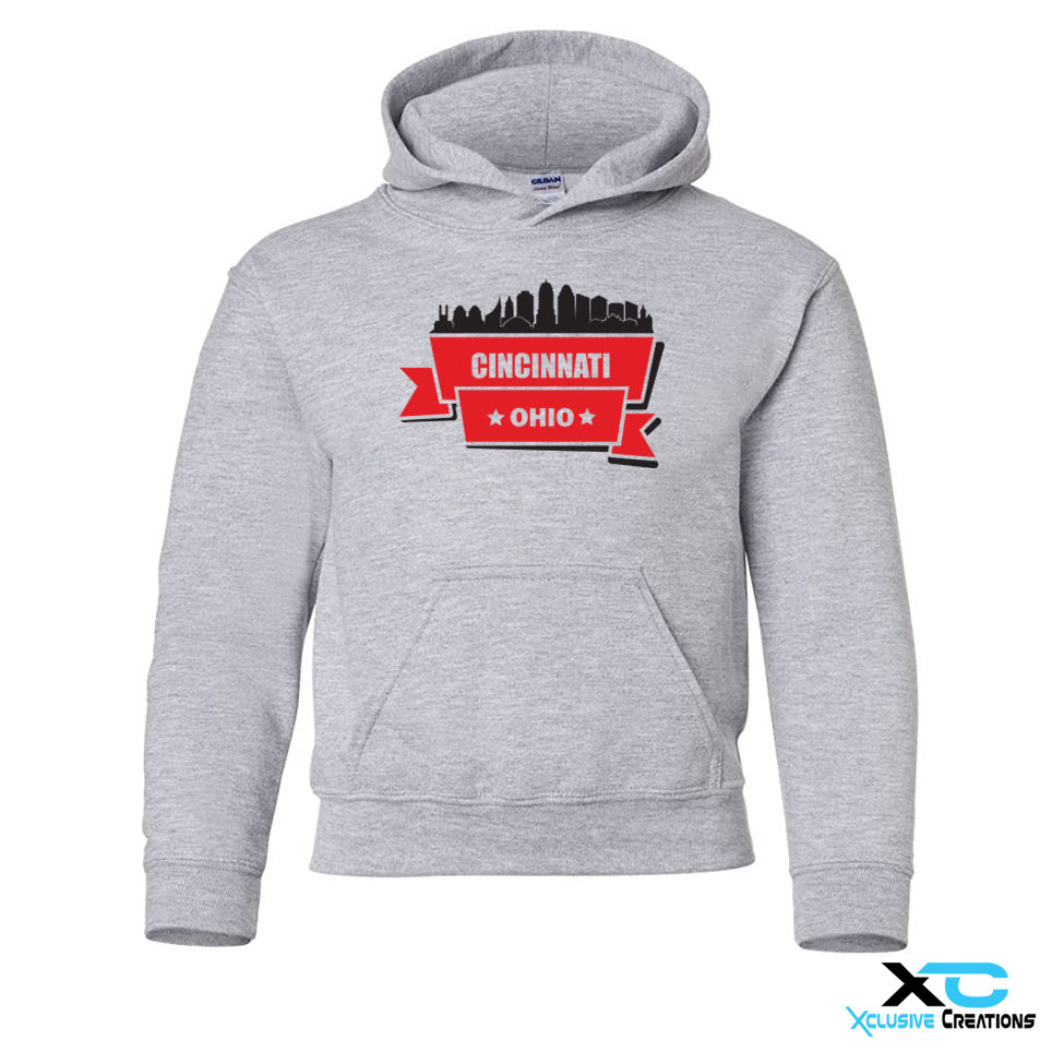 Thumbnail: Cincinnati Skyline with Red Ribbon