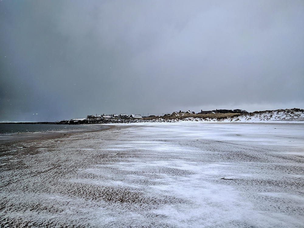Cresswell beach, snow, cottage, winter break, holiday, North East
