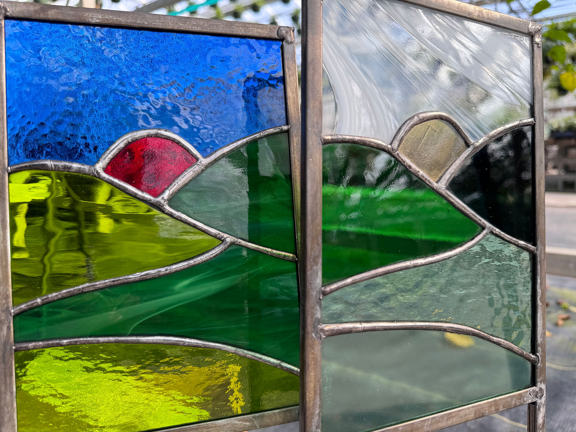 Anne Stone Art stained glass hangings & plant stakes