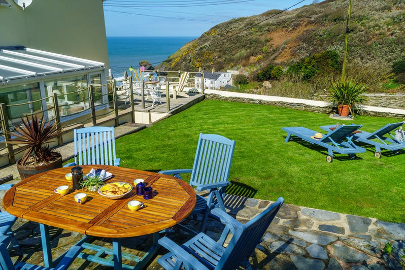 Seaview patio and garden