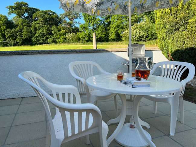Outdoor seating area on patio
