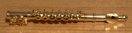 Miniature De Flûte Dorée En Résine - Modèle Décoratif 11 Cm - Avec Support Et Boîte - Pas Un Instrument Fonctionnel - 3