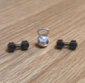 dollshouse miniature weight training weights set dumbbell kettlebell