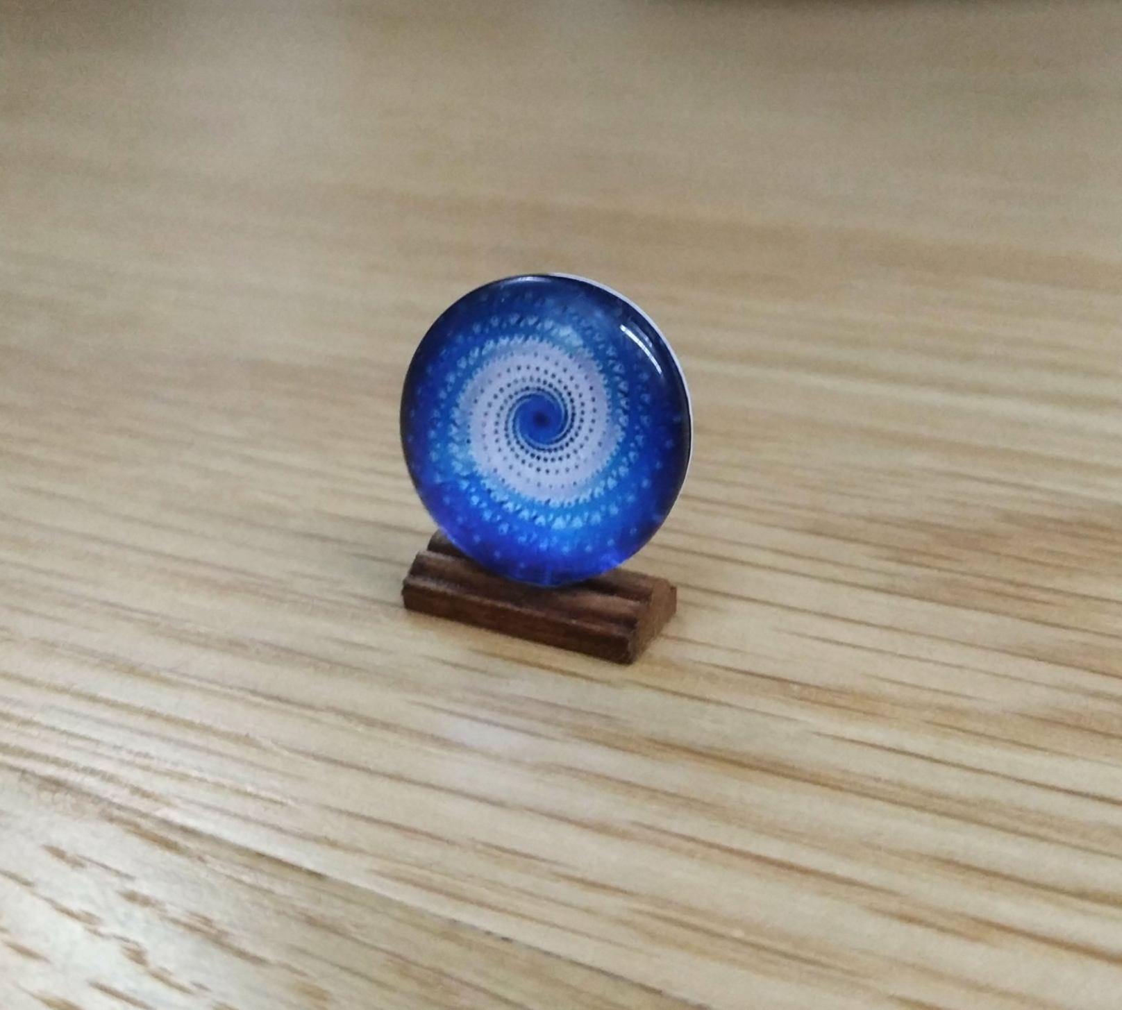 dolls house handmade blue fused effect plate ornament