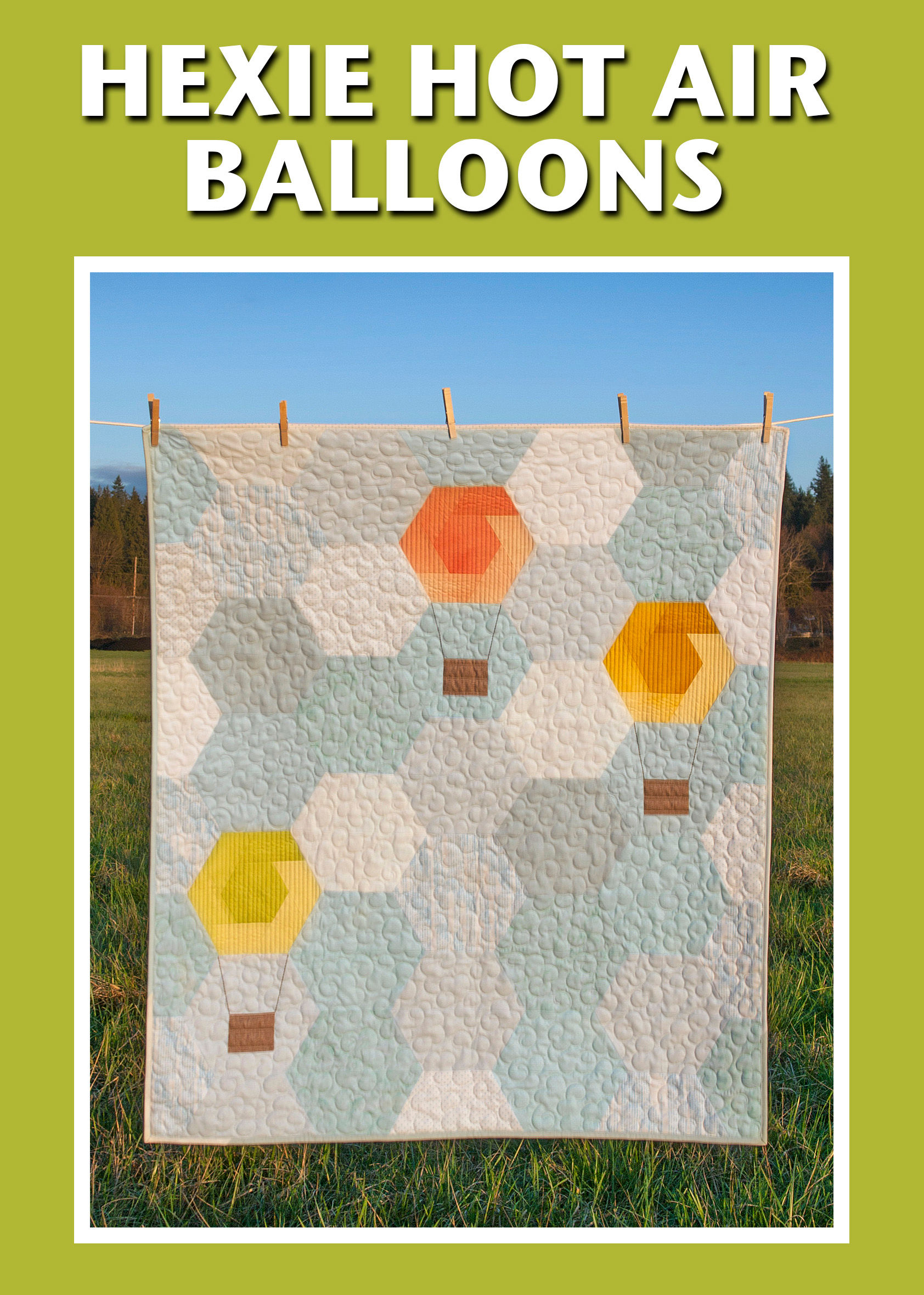 Hexie Hot Air Balloons Printed Pattern