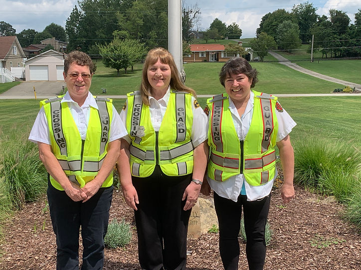 Crossing Guards Gaylene Copeland, Sue Brown, and Kim Smith